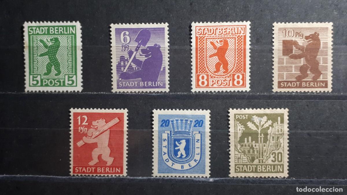 Sellos: ALEMANIA. BERL&Iacute;N. Ocupaci&oacute;n SOVI&Eacute;TICA. . A&Ntilde;O 1945. (*). YVERT 1/7, falta 1A