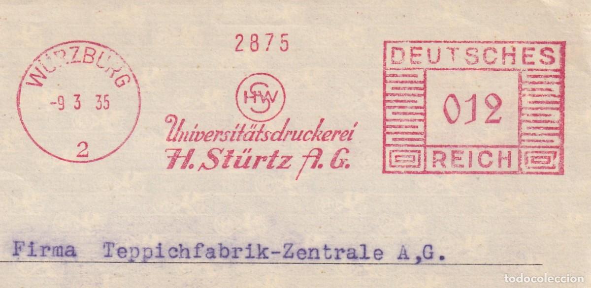 Sellos: Marcofilia Recorte - Imperio alem&aacute;n 1935 Baviera - Imprenta Universitaria H. St&uuml;rtz , S.A. - Papel