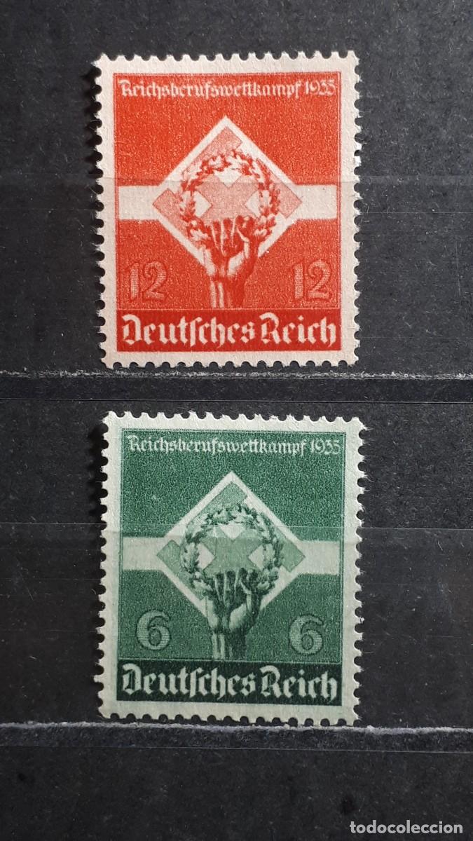 Sellos: ALEMANIA REICH. A&Ntilde;O 1935. (*). YVERT 530/1