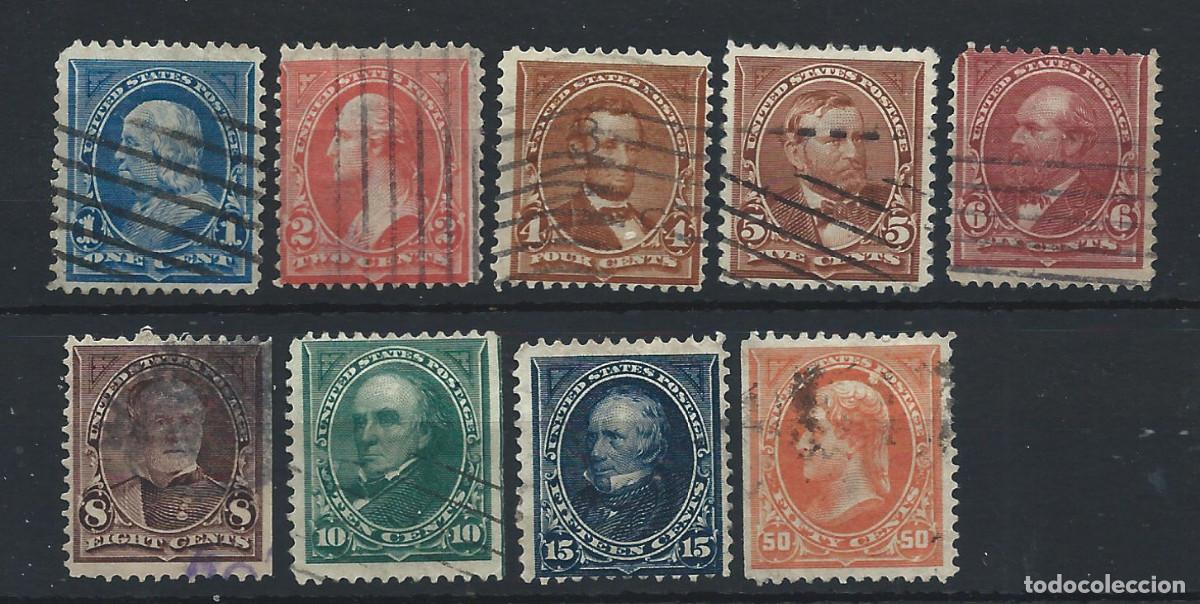 Sellos: &Eacute;tats-Unis N&deg;110/11 + 113/19 Obl (FU) 1895 - Personnages c&eacute;l&egrave;bres