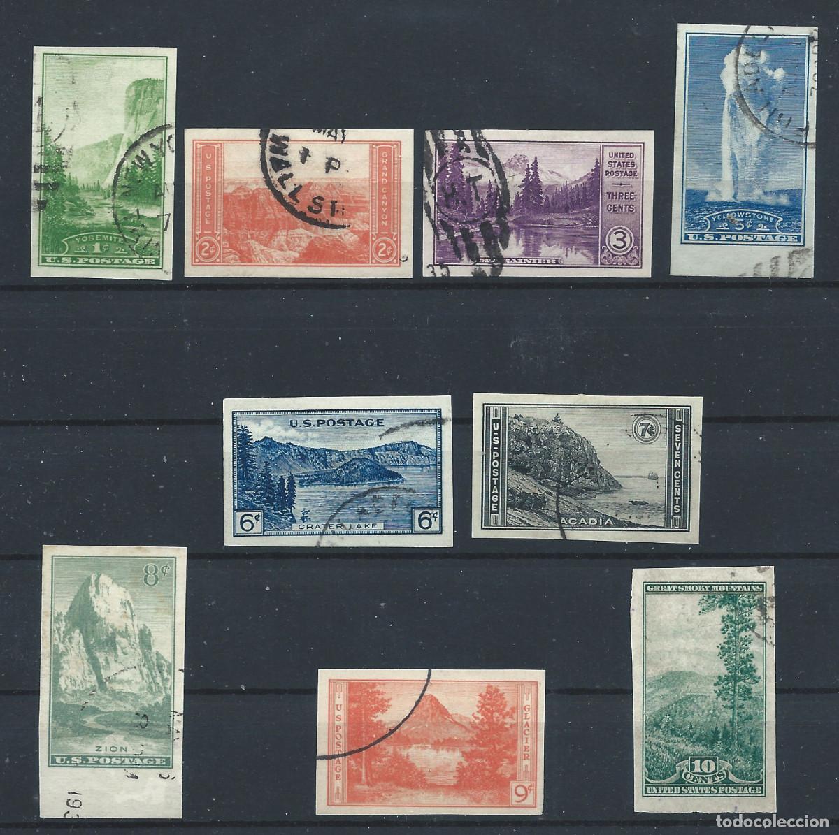 Sellos: &Eacute;tats-Unis N&deg;328/30+332/34 Obl (FU) 1934 N. D - Parc nationaux &rdquo;Vues diverses&rdquo;