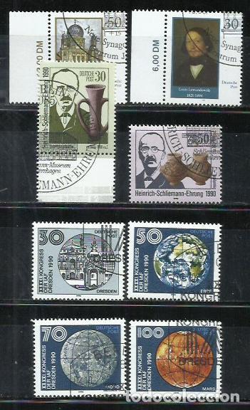 Sellos: 713-ALEMANIA DEMOCRATICA DDR 3 SERIES COMPLETAS 1990 2961/2968 MATASELLOS LUJO.
