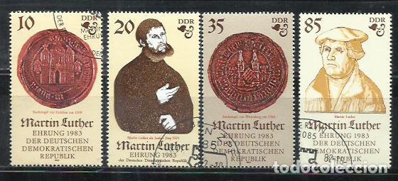 Sellos: 717-ALEMANIA DEMOCRATICA DDR SERIE COMPLETA 1982 2399/2402 LUTERO RELIGION
