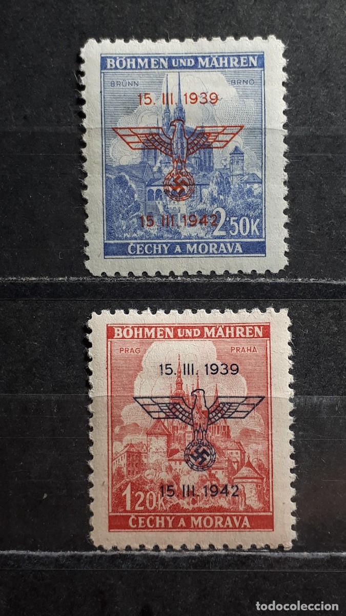Sellos: ALEMANIA. BOHEMIA Y MORAVIA. A&Ntilde;O 1942. * . YVERT 76A/B