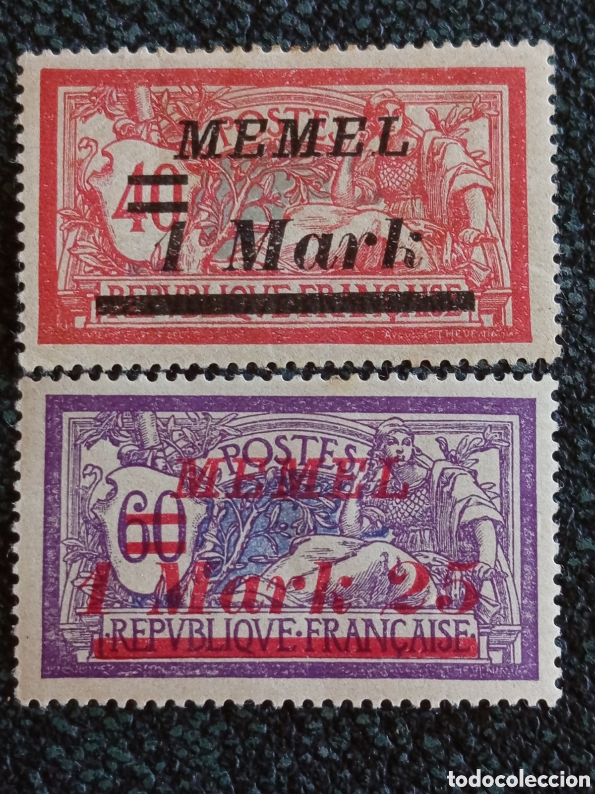 Sellos: Lote 2 Sellos Memel 1922 - Tipo Merson Surcharged - Michel 110/118 MH