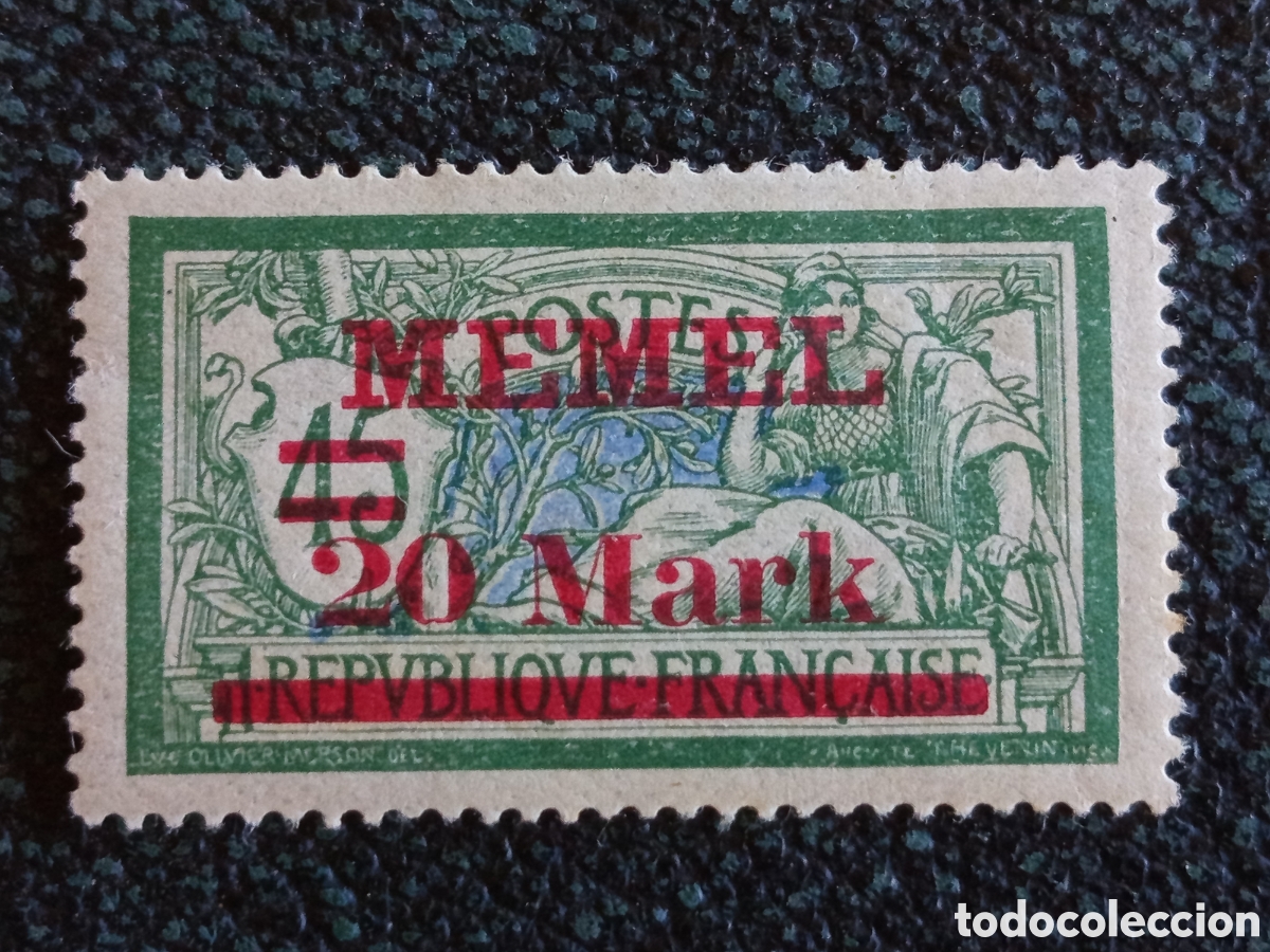 Sellos: Sello Memel 1922 - Tipo Merson Surcharged 20 Mark - Michel 121 MH