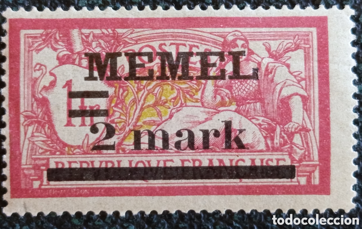 Sellos: Sello Memel 1922 - Tipo Merson Surcharged 2 Mark - Michel 113 MH