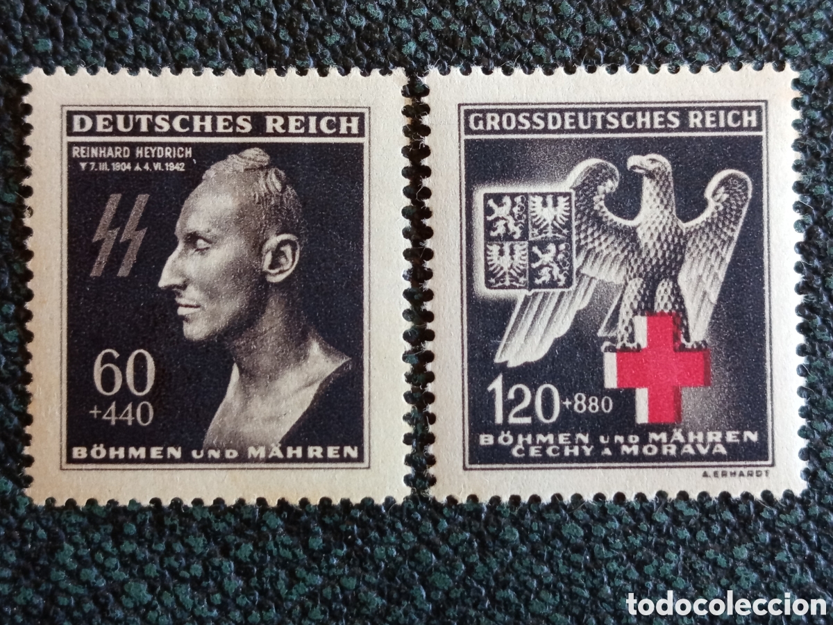 Sellos: Serie Bohemia y Moravia 1943 Reinhard Heydrich Completa 2v Michel 118-119 MH