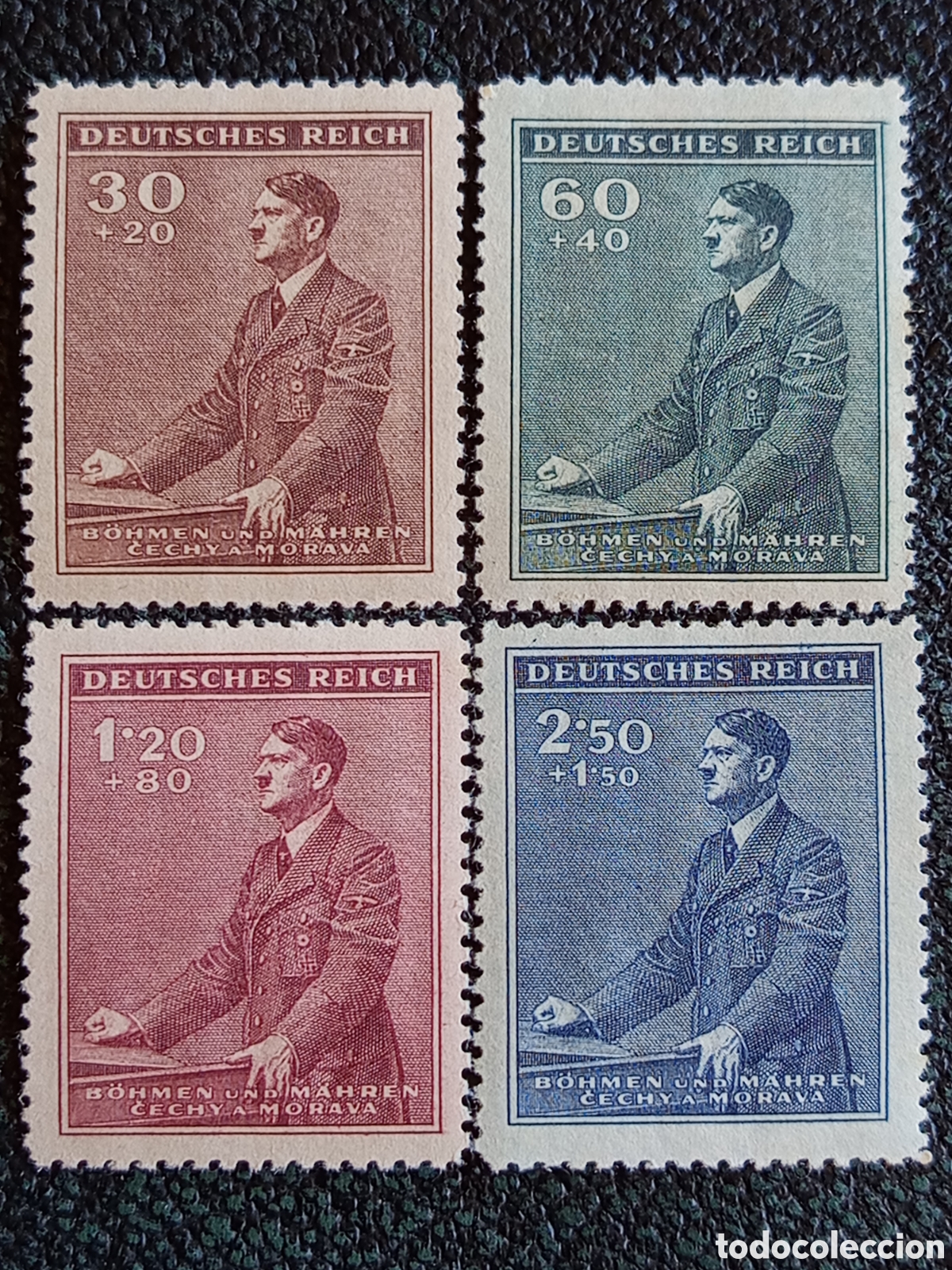 Sellos: Serie Bohemia y Moravia 1941 Cumplea&ntilde;os Hitler Completa 4v Michel 67-70