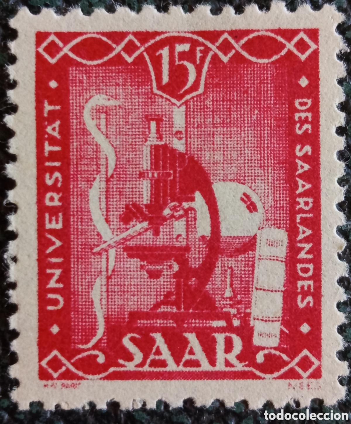 Sellos: Sello Sarre Saar 1949 Universidad del Sarre 15F Nuevo Michel 264 MH