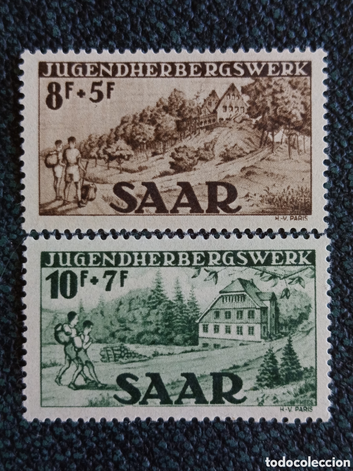 Sellos: Serie Sarre Saar 1949 Albergues Juveniles Completa 2v Michel 262-263 MH