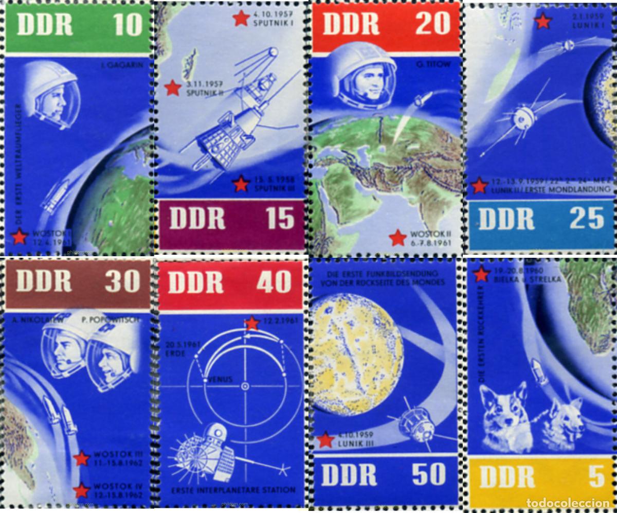 Sellos: 795055 MNH ALEMANIA DEMOCRATICA 1962 5 ANIVERSARIO DE LOS VUELOS COSMICOS SOVIETICOS