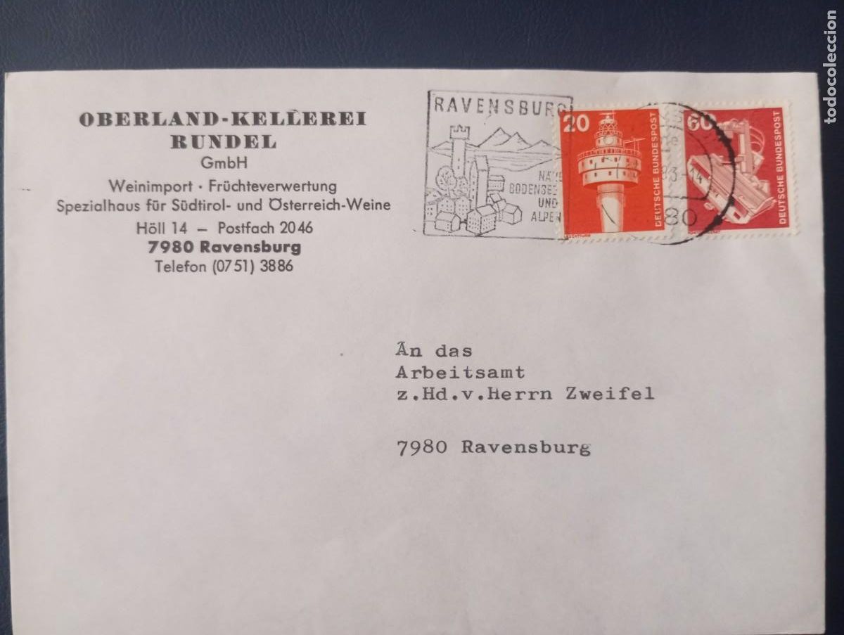 Sellos: ALEMANIA 1983, MATASELLOS ESPECIAL RAVENSBURG