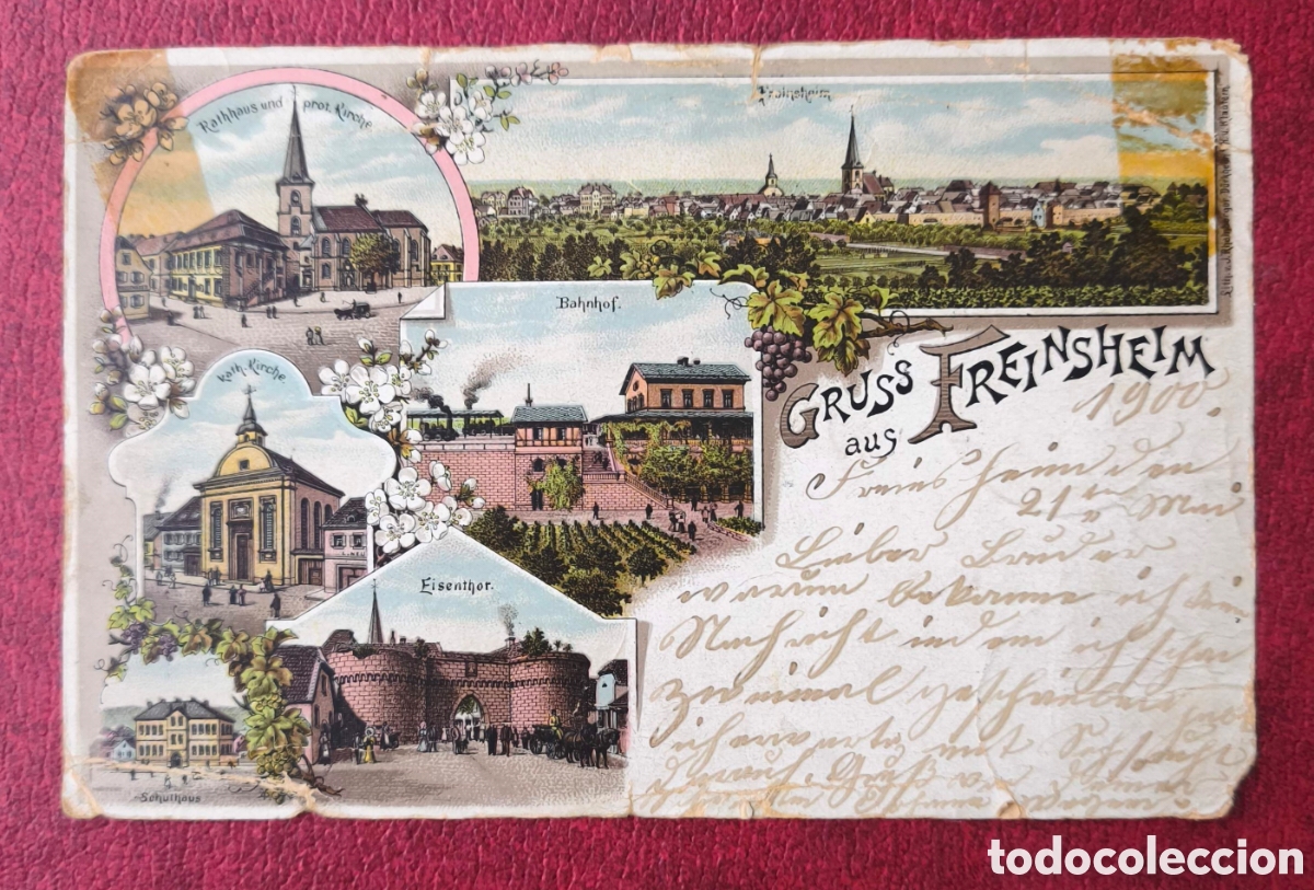 Sellos: Alemania. 1900. Postal litogr&aacute;fica circulada