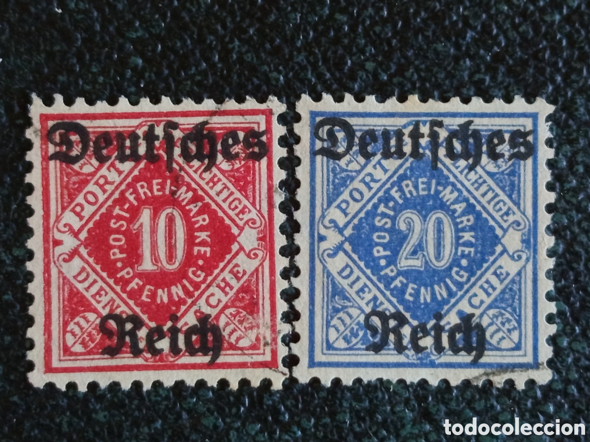 Sellos: Pareja Sellos Alemania 1920 Oficiales W&uuml;rttemberg Reich Cat. Michel #D53/D55