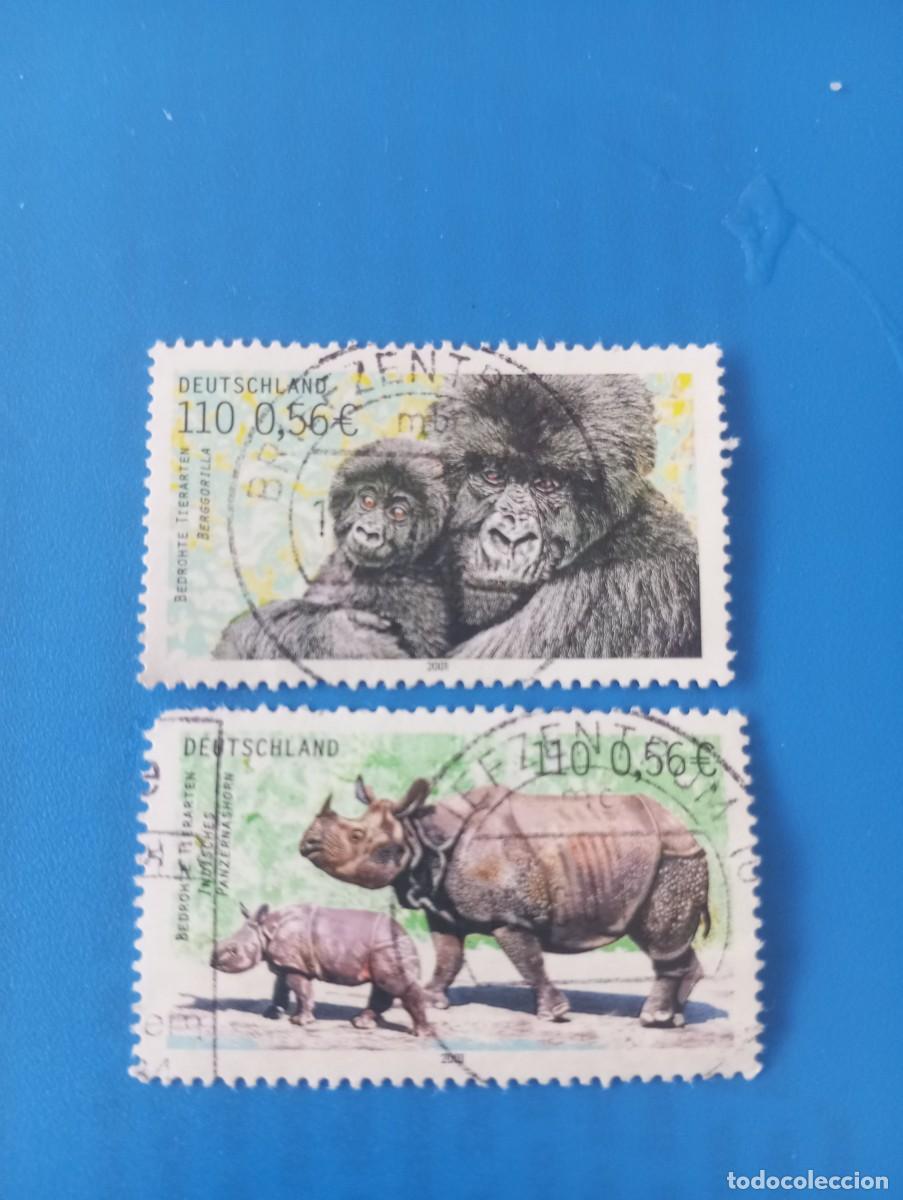 Sellos: ALEMANIA, 2001, ANIMALES EN PELIGRO DE EXTINCI&Oacute;N, YT 2014/5