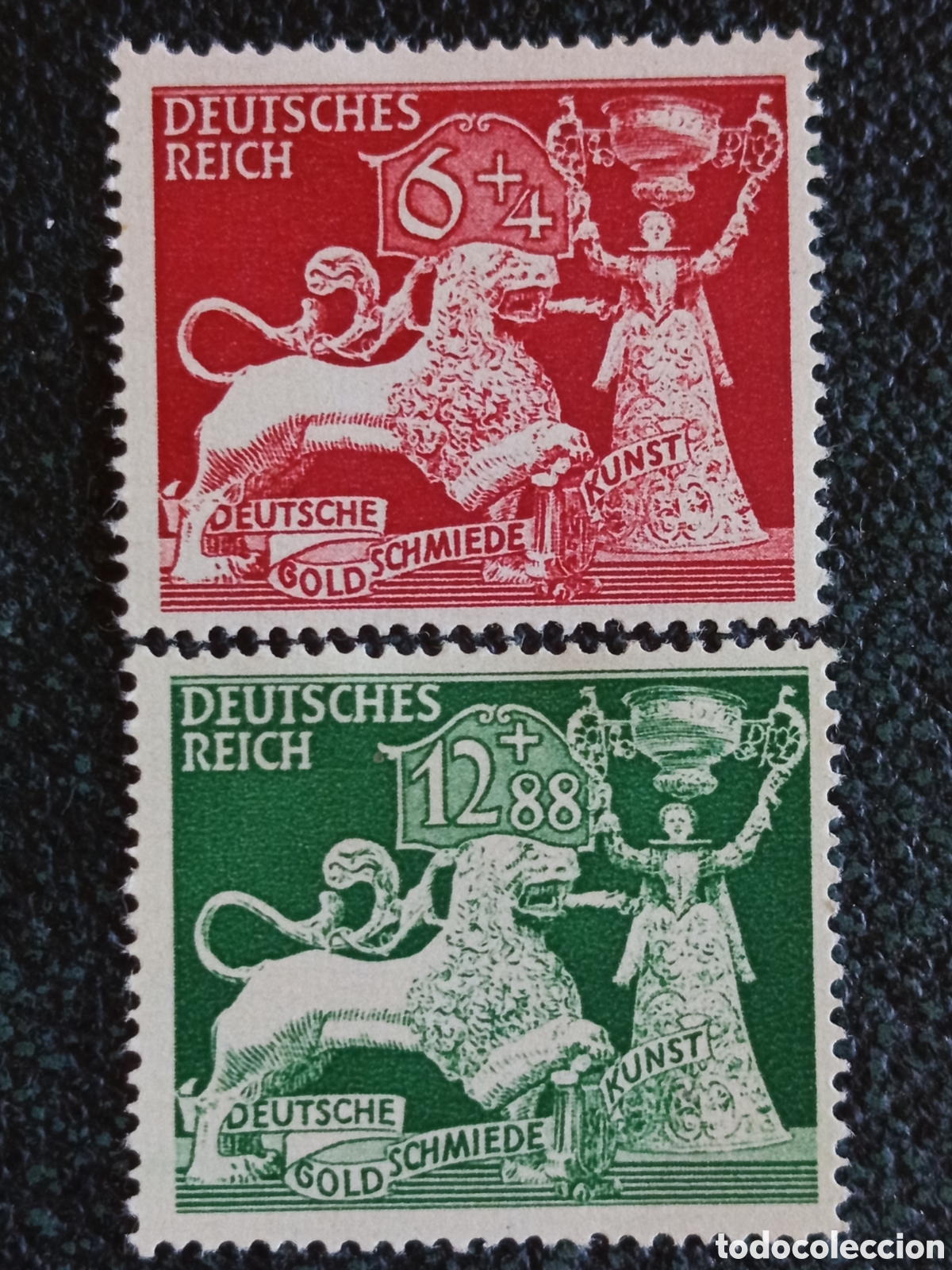 Sellos: Serie Completa Alemania 1942 Orfebrer&iacute;a Michel 816-817 MH