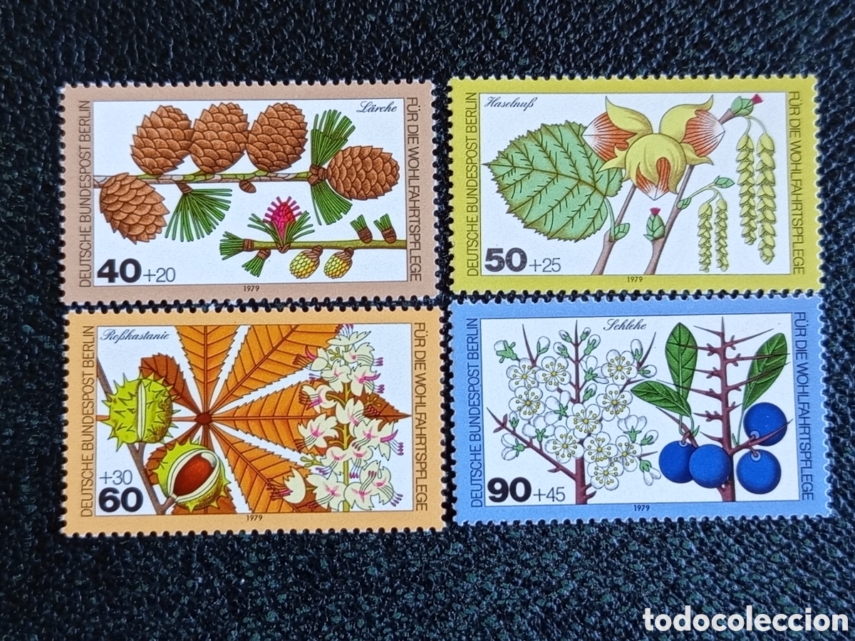 Sellos: Serie Completa Berl&iacute;n 1979 Flora &Aacute;rboles Michel 607-610 MNH