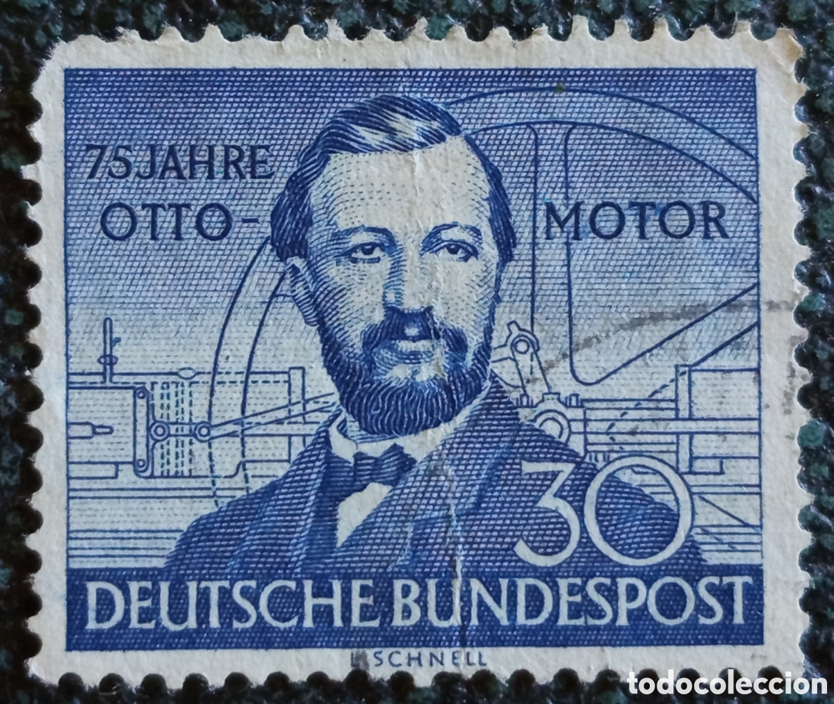 Sellos: Sello Alemania RFA 1952 Invenci&oacute;n Motor Otto 30 Pf Usado - Michel 150 / C688
