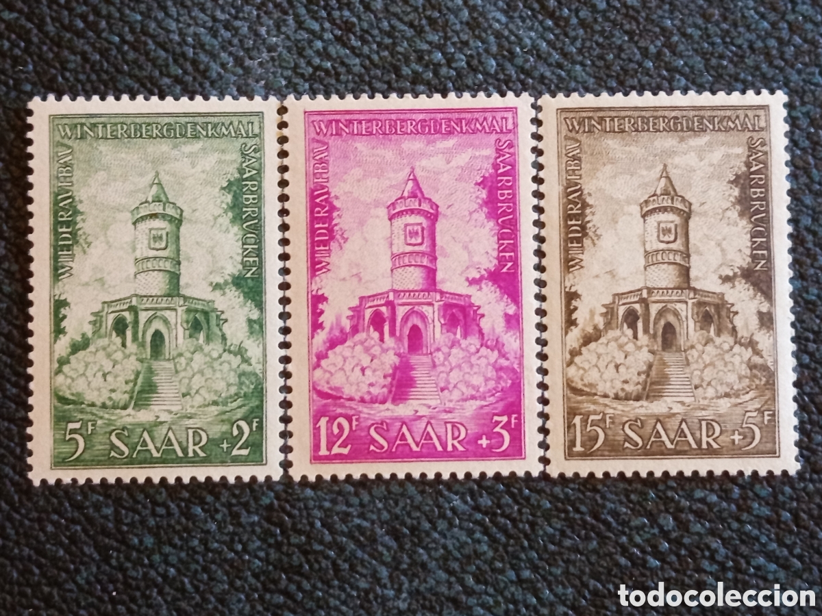 Sellos: Serie Completa Sellos Sarre 1949 Reconstrucci&oacute;n Winterberg Cat Michel #269/271 MNH