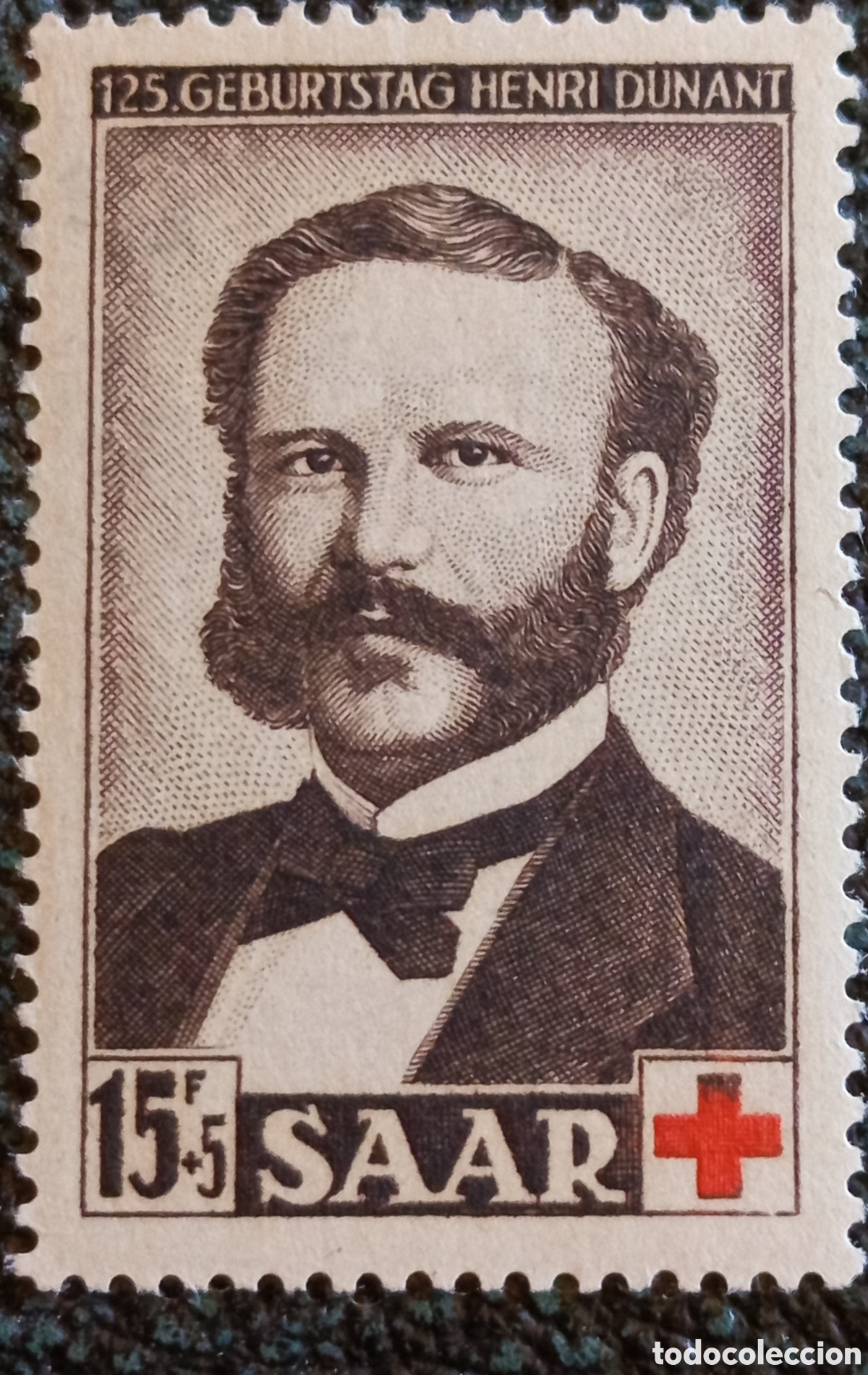 Selos: Sello Sarre 1953 Henri Dunant Cruz Roja Cat Michel #343 Magn&iacute;fico Estado MNH