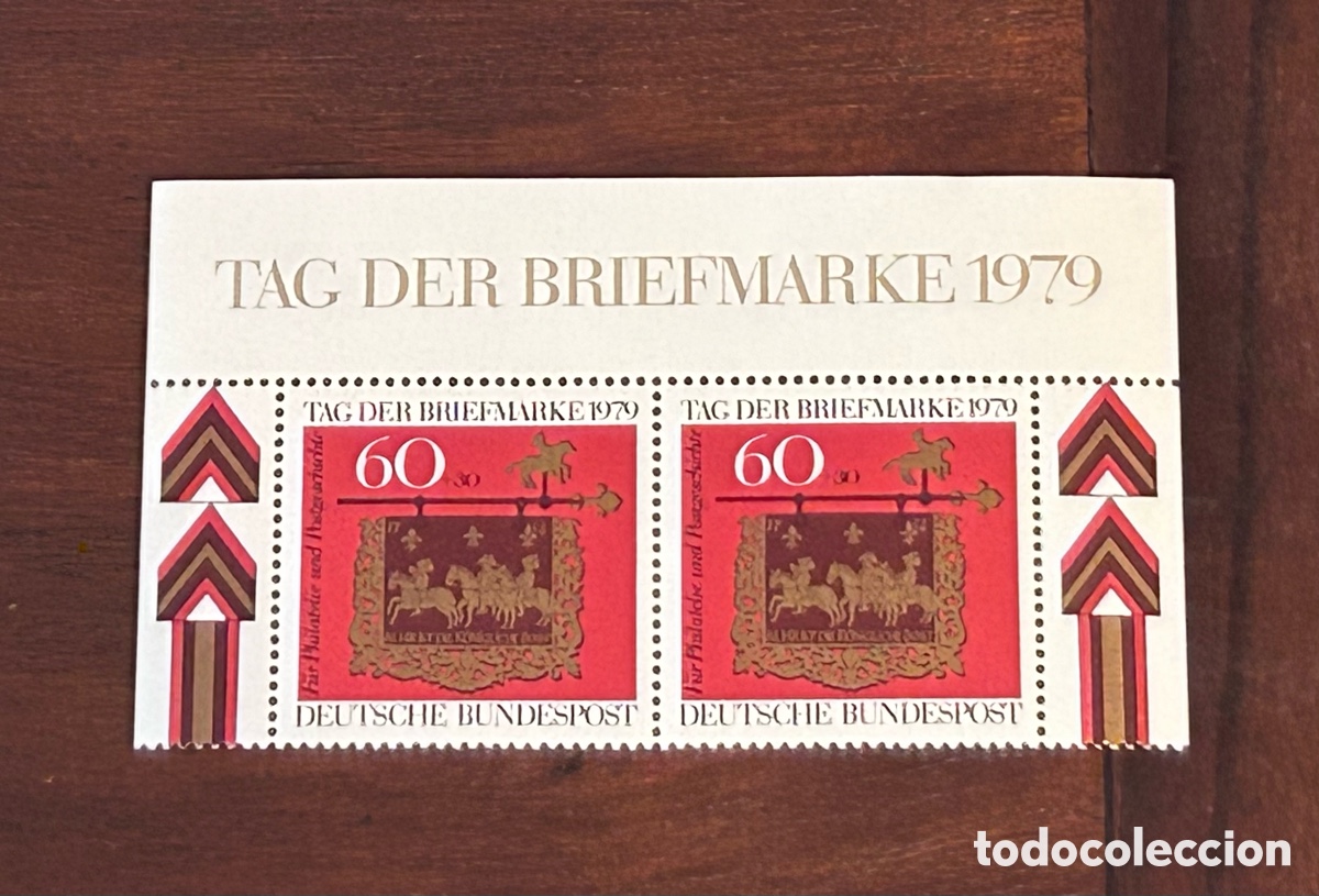 Sellos: LOTE DE 2 SELLOS. D&Iacute;A DEL SELLO. A&Ntilde;O 1979. ALEMANIA FEDERAL