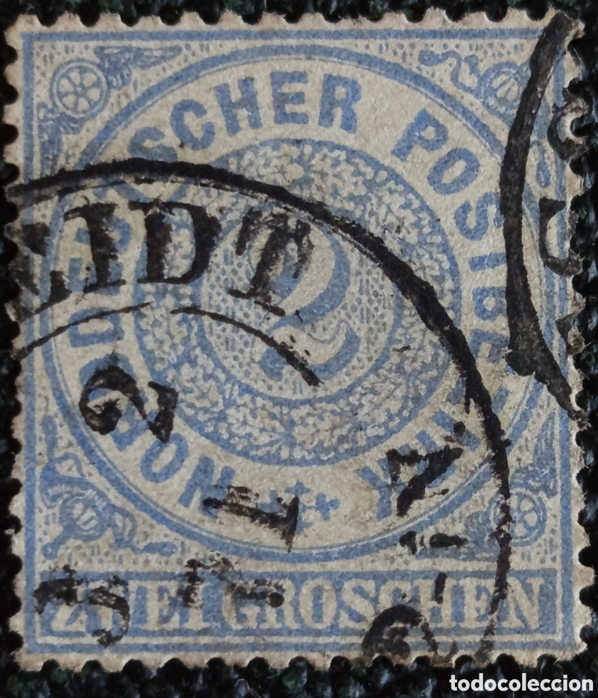 Sellos: Alemania - Distrito Postal del Norte 1869 2 Groschen azul (Michel 17)