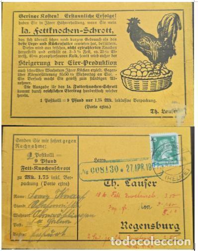 Sellos: MI) 1921 GERMANY, PARCEL POST CARD USED FOR A CASH ON DELIVERY (COD) SHIPMENT OF FARM PRODUCE, WITH