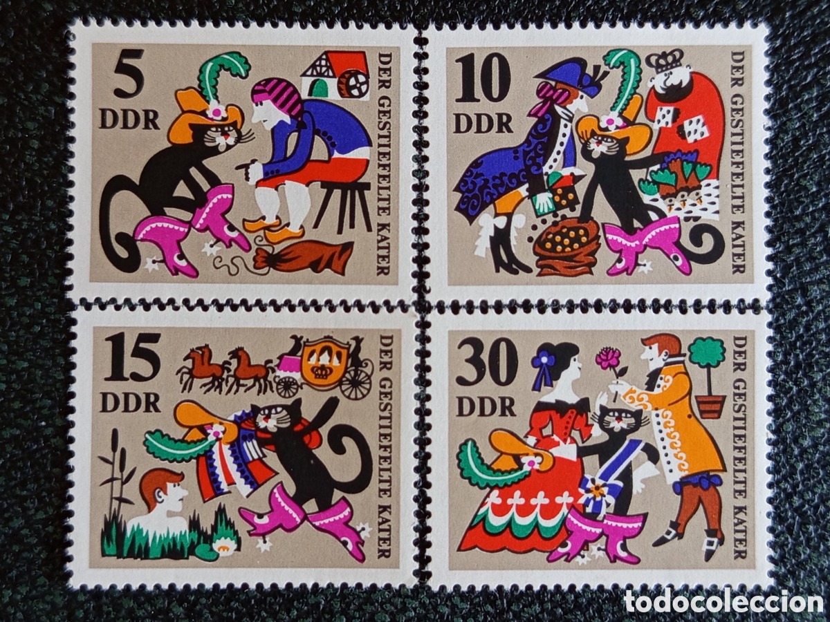 Sellos: Alemania RDA 1971 Der gestiefelte Kater (Michel 1682-1685) MNH
