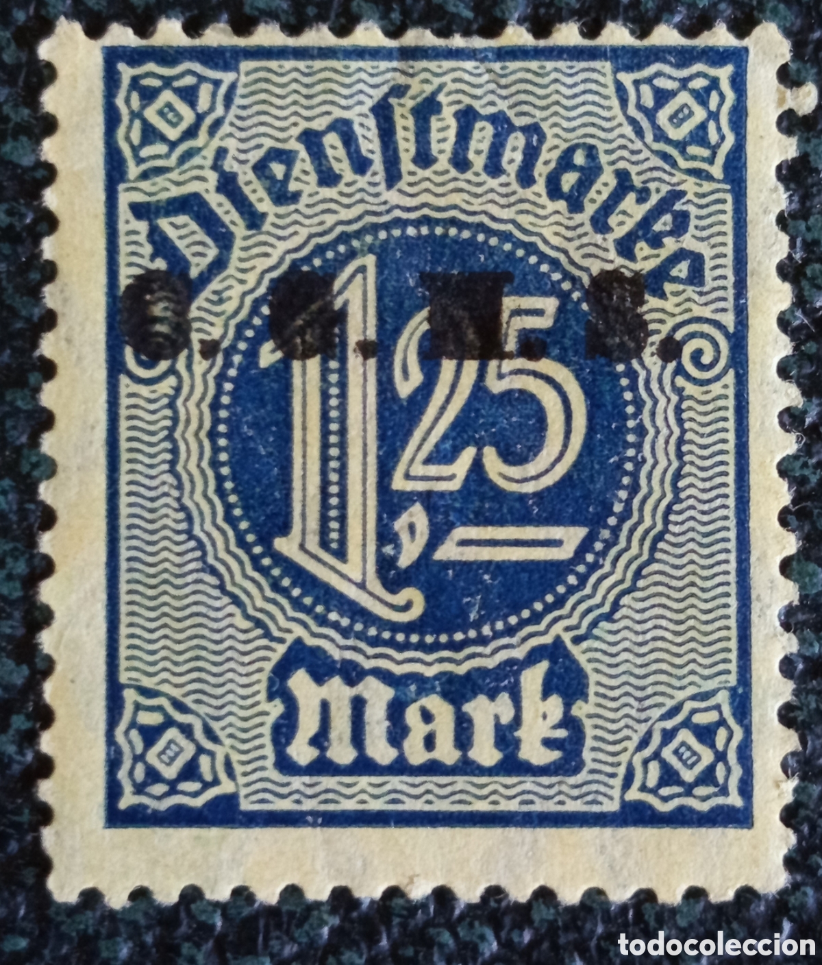 Sellos: Alemania 1920 Sello con recargo Dienstmarke 1,25 Mark (Michel D 56) MH