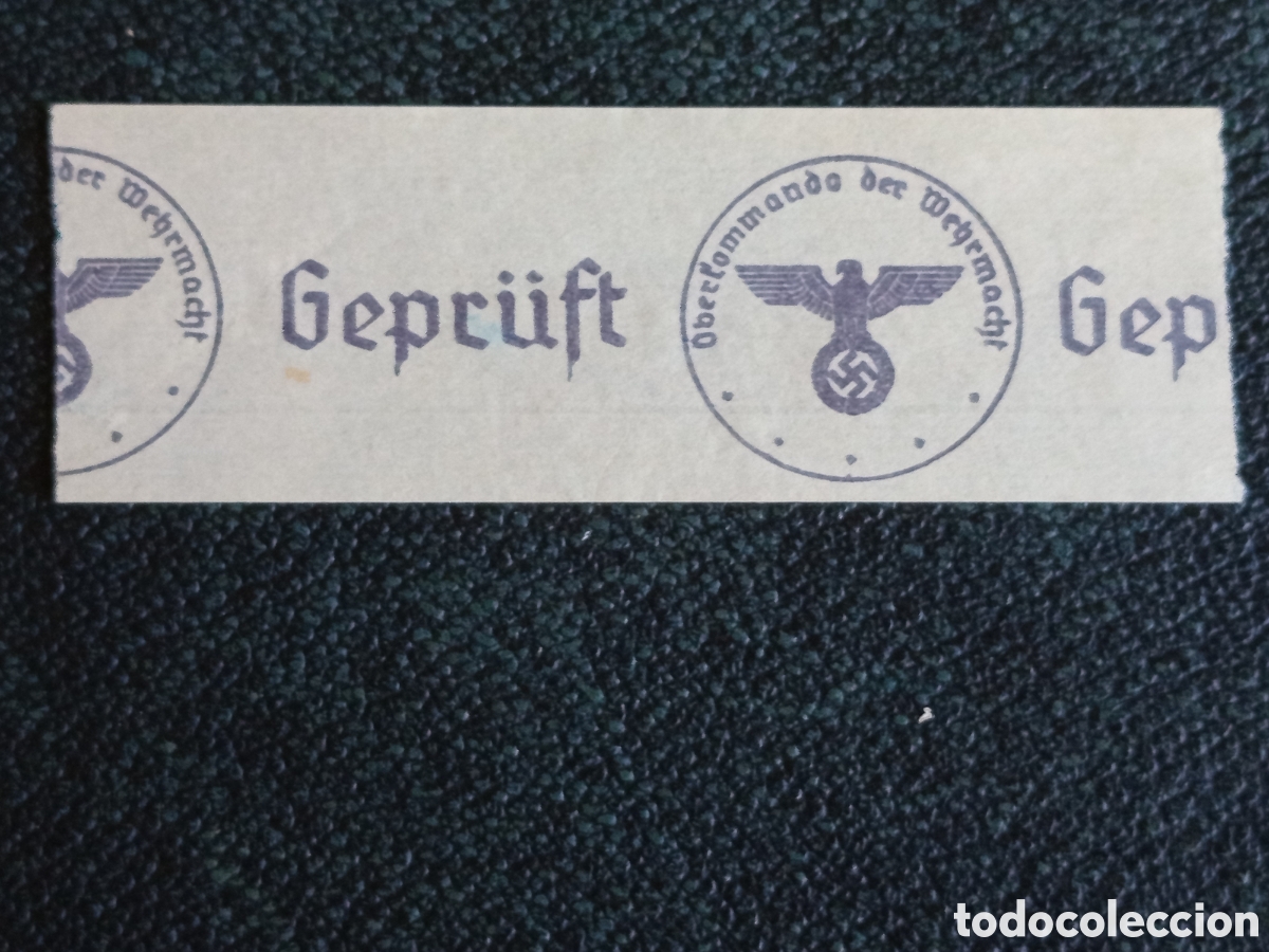 Timbres: Alemania II Guerra Mundial Cinta Censura Militar OKW Gepr&uuml;ft