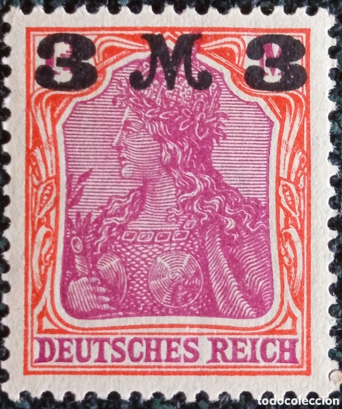 Sellos: Alemania 1920 Sello Germania Sobrecarga 3M en 1.25M MH Europa (Michel #148)