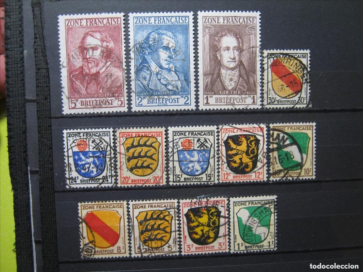 Sellos: ALEMANIA 1945 ZONA DE OCUPACI&Oacute;N FRANCESA YVERT 1/13 USADOS PERFECTOS.