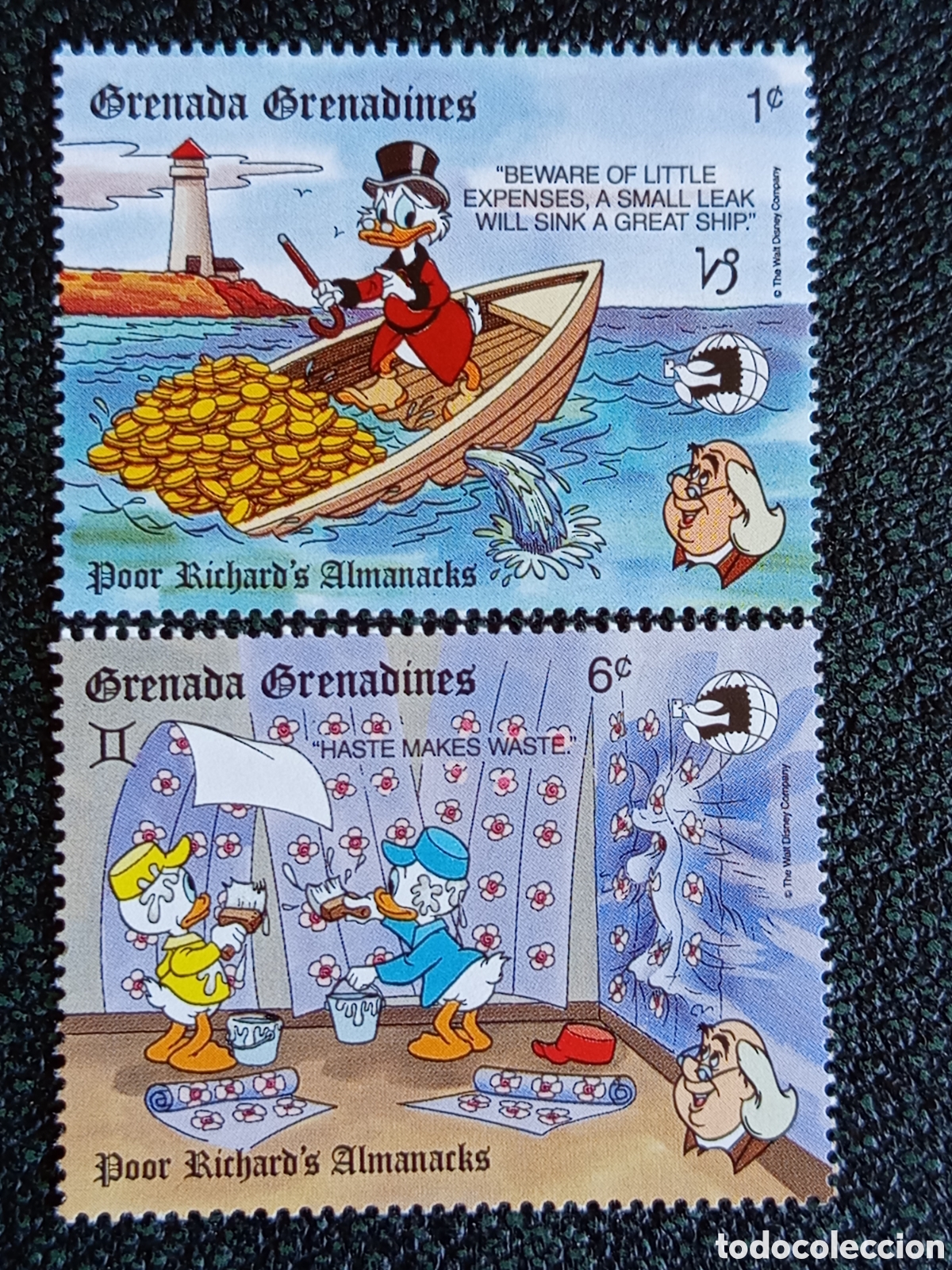 Sellos: Granada Granadinas 1987 Disney T&iacute;o Gilito Lote 2S MNH Am&eacute;rica (Michel 832-833)