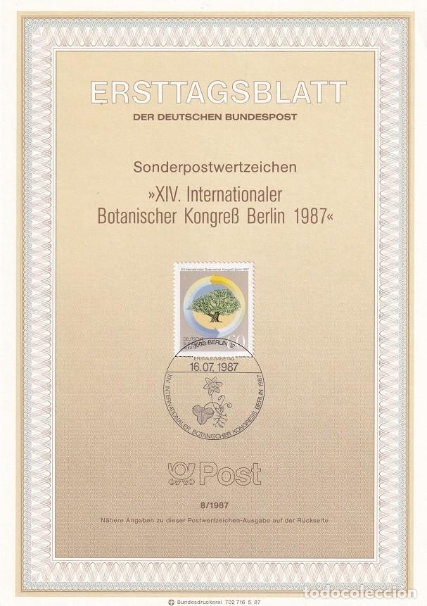 Sellos: Ersttagsblatt 8/1987 Berl&iacute;n - Congreso bot&aacute;nico internacional - XIV Internationaler Botanischer Ko..