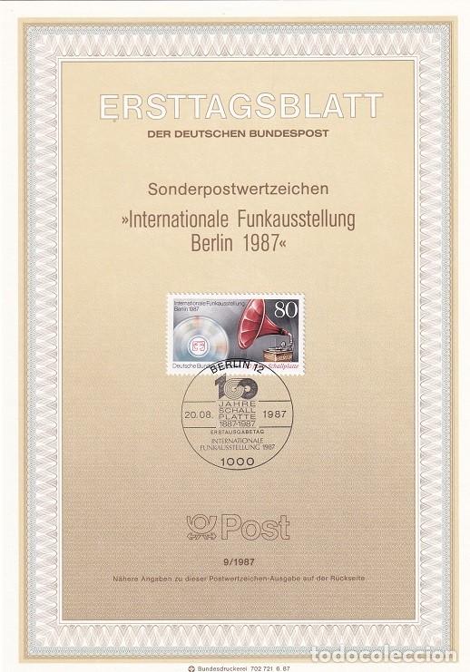 Sellos: Ersttagsblatt 9/1987 Berl&iacute;n - Exposici&oacute;n internacional sobre la radiocomunicaci&oacute;n - Internationale..