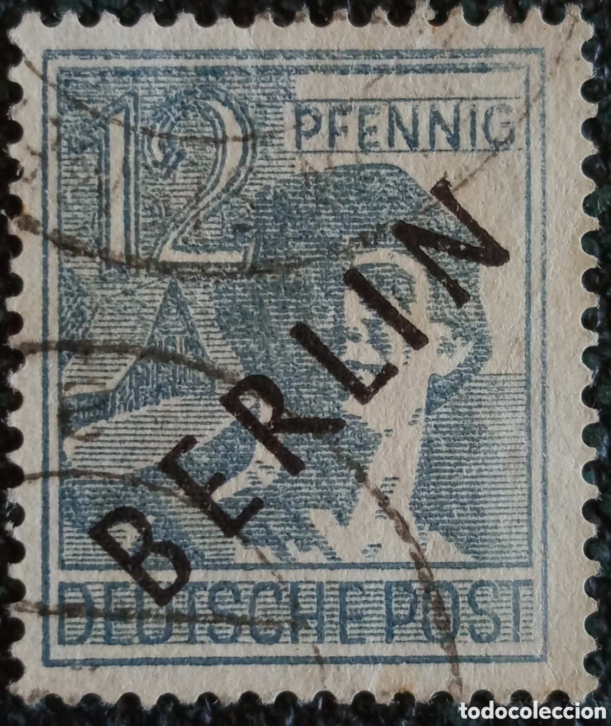 Sellos: Sello Alemania Berlin 1948 Sobrecarga 12 Pfennig Usado Michel 4 Yvert 4