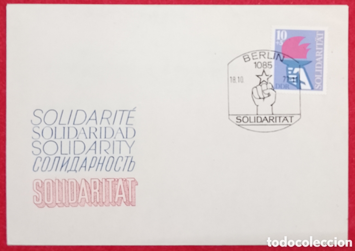 Sellos: Sobre Primer D&iacute;a (FDC) Alemania Oriental (DDR) 1971 - Solidaridad Internacional