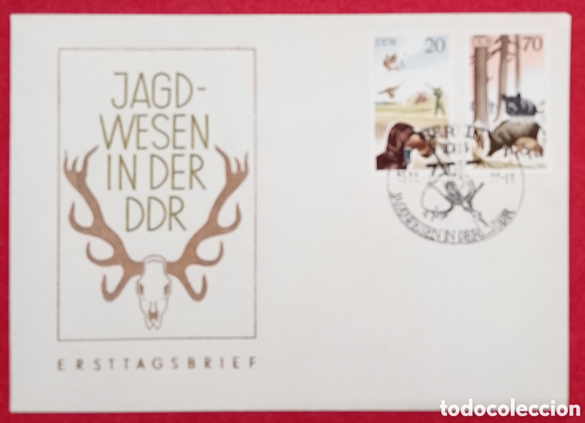 Sellos: Sobre Primer D&iacute;a FDC Alemania Oriental DDR 1977 - Jagdwesen (Caza)