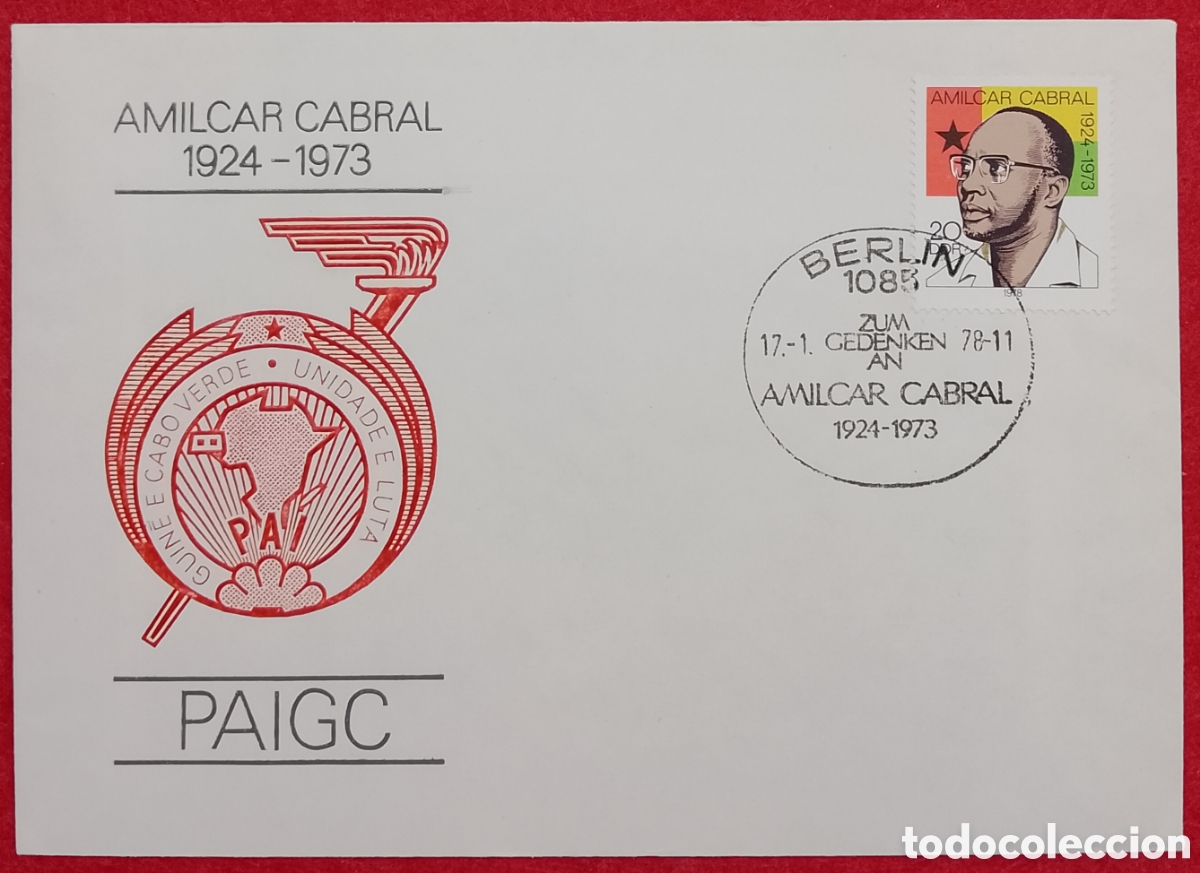 Sellos: Sobre Primer D&iacute;a (FDC) Alemania Oriental (DDR) 1978 - Conmemoraci&oacute;n Am&iacute;lcar Cabral PAIGC