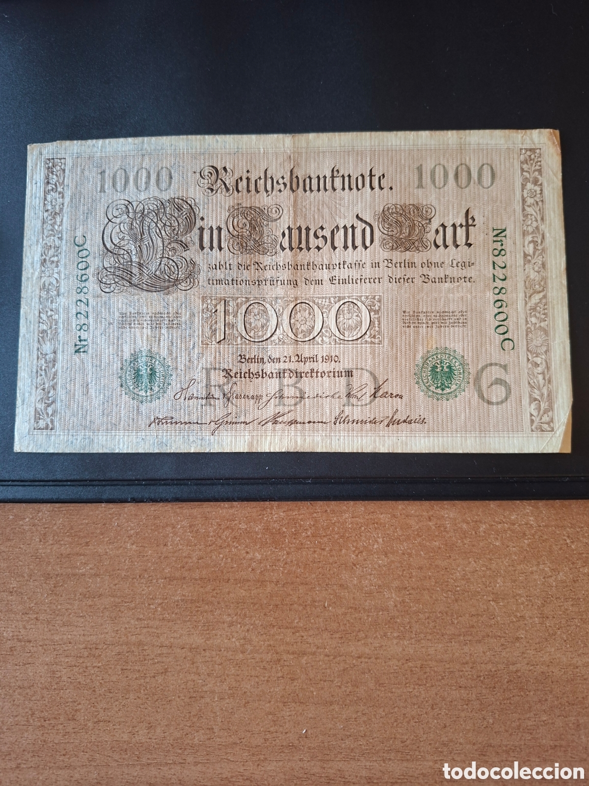 Sellos: Billete de 1000 marcos imperial sello verde