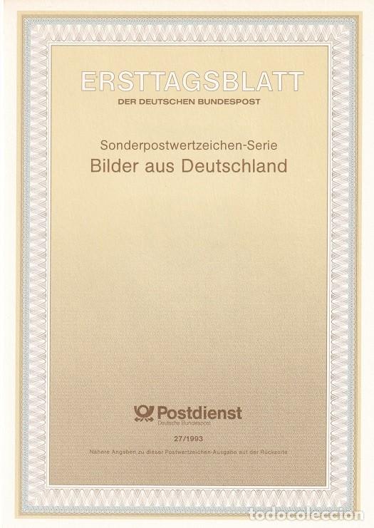 Sellos: Ersttagsblatt 27/1993 Bon / Bilder aus Deutschland - Paisajes de Alemania &middot; Isla de R&uuml;gen &middot; Harz &middot;..