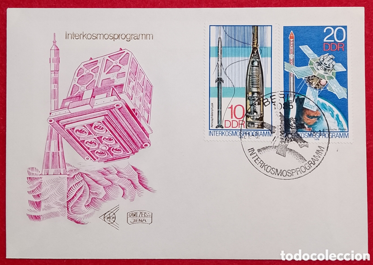 Sellos: Sobre Primer D&iacute;a FDC Alemania Oriental DDR 1978 Filatelia Espacial
