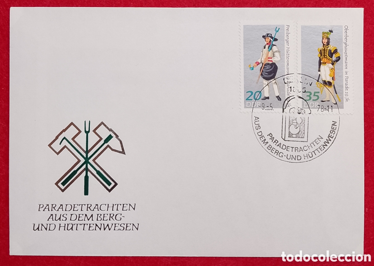 Sellos: Sobre Primer D&iacute;a FDC DDR Alemania Oriental 1978 - Paradetrachten (Miner&iacute;a y Metalurgia)