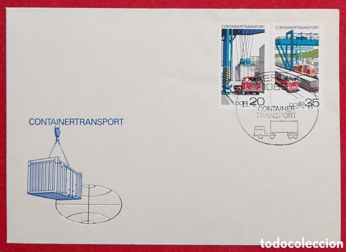 Sellos: Sobre Primer D&iacute;a FDC Alemania Oriental DDR 1978 - Transporte Contenedores