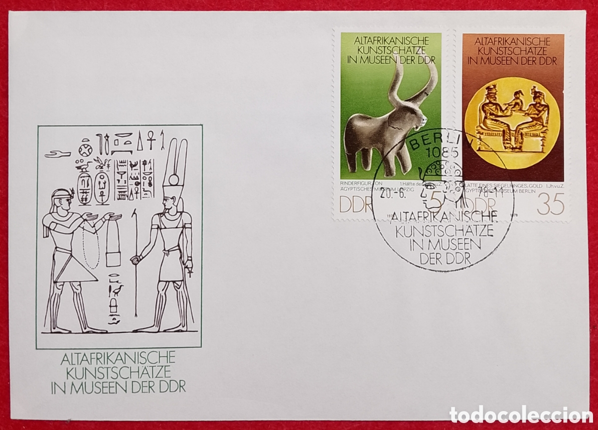 Sellos: Sobre Primer D&iacute;a (FDC) Alemania Oriental RDA 1978 - Arte Antiguo Africano