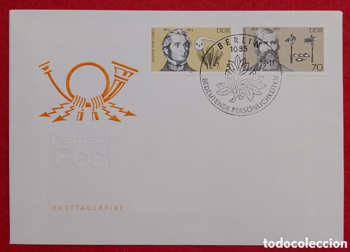 Sellos: Sobre de Primer D&iacute;a (FDC) - Alemania Oriental (DDR) 1978, Serie &rdquo;Personalidades C&eacute;lebres