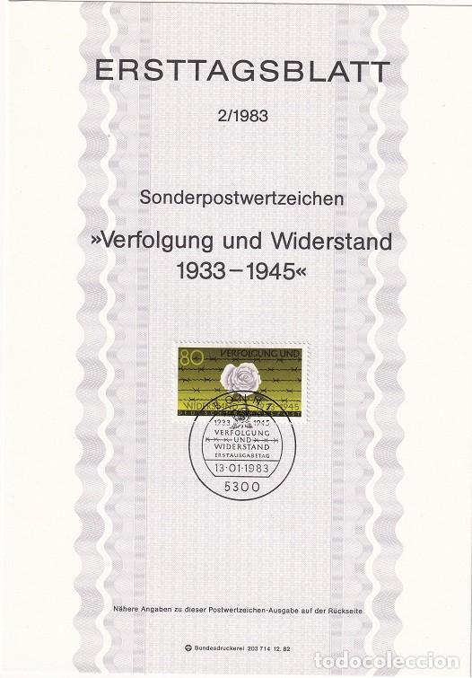 Sellos: Ersttagsblatt 2/1983 Bon - Resistencia antinazi - Verfolgung und Widerstand 1933-1945