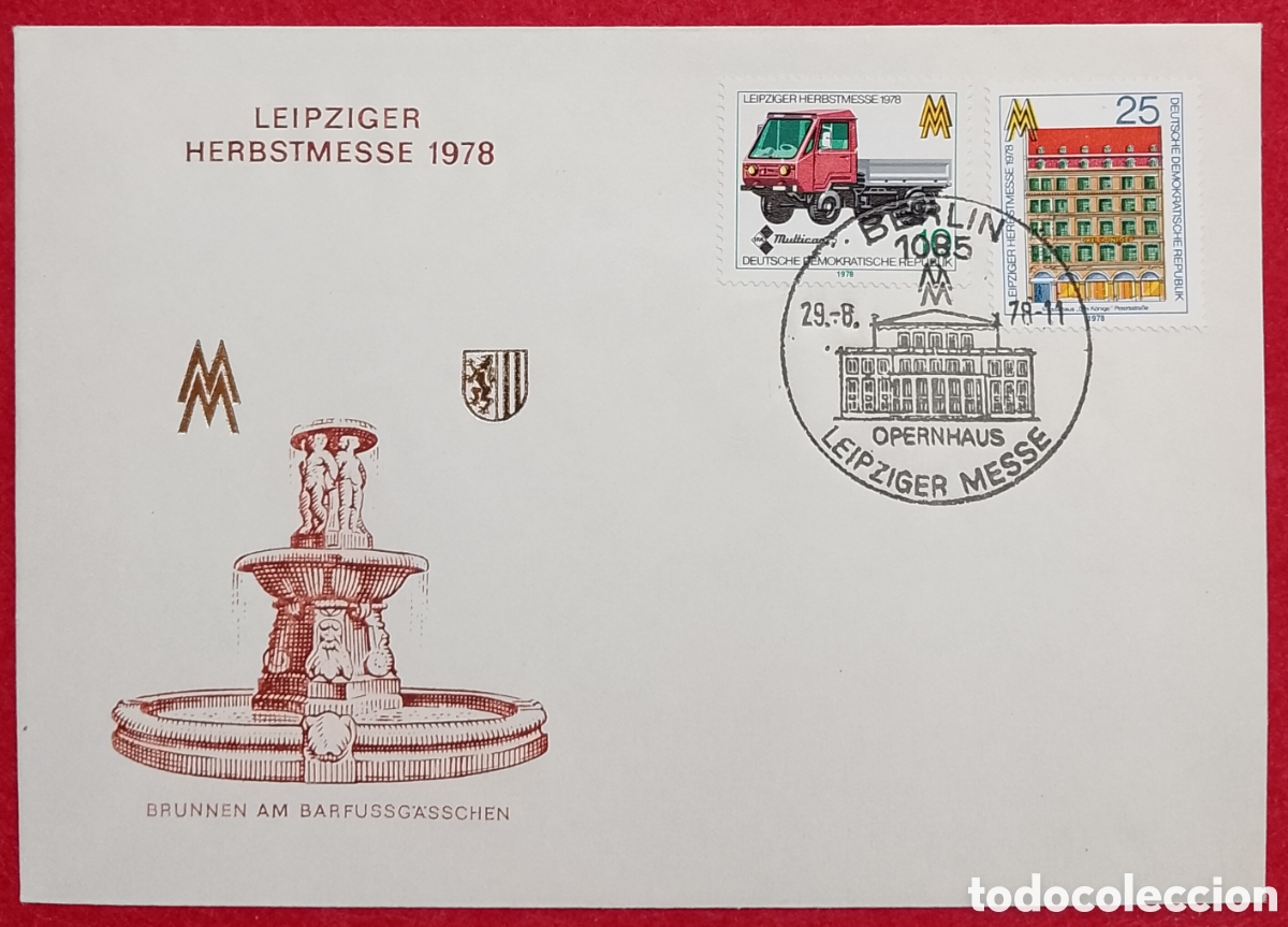 Sellos: Sobre del Primer D&iacute;a de Alemania Oriental (Feria de Leipzig 1978)