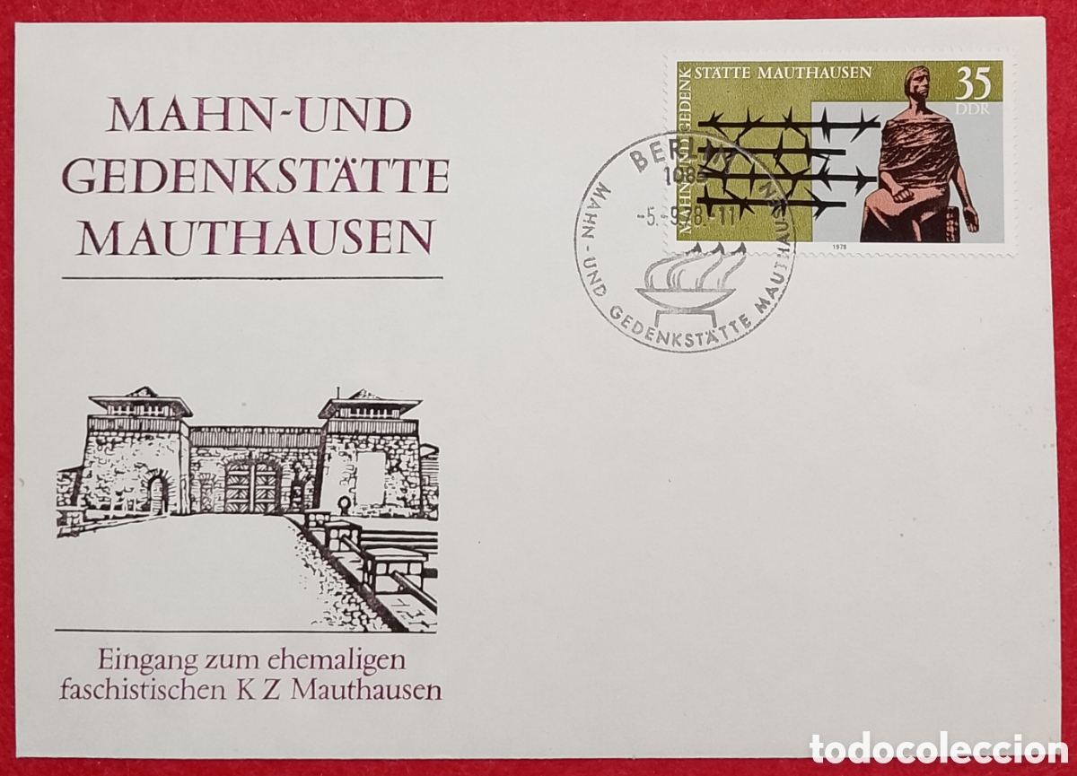 Sellos: Sobre Primer D&iacute;a (FDC) Alemania Oriental DDR 1978 - Conmemorativo Campo de Concentraci&oacute;n Mauthausen